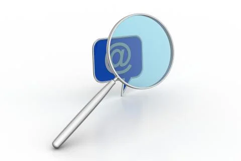 Chat bubble with magnifier Free Stock Illustration