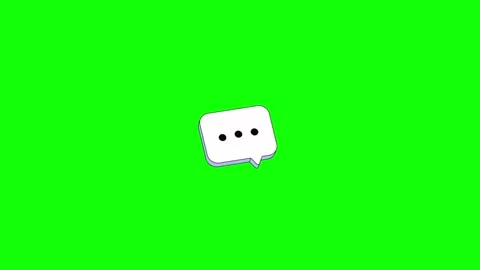 Chat bubble message 3D speech icon green screen project communication Stock Footage 345602471