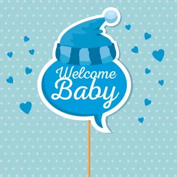 Chat bubble message with hat decoration Illustrazione stock