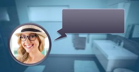 Chat bubble messaging profile Foto stock