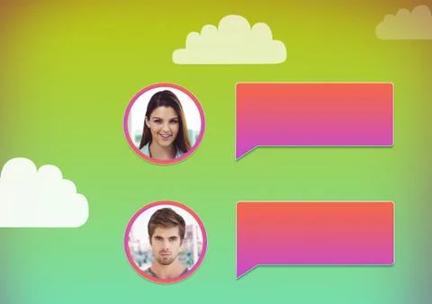 Chat bubble messaging profiles Foto stock