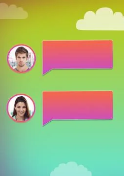Chat bubble messaging profiles Foto stock