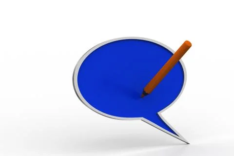 Chat bubble with pen Free Stock Illustration