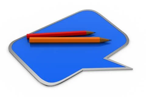 Chat bubble with pencil Free Stock Illustration