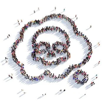 Chat bubble people 3D rendering Stock Illustration