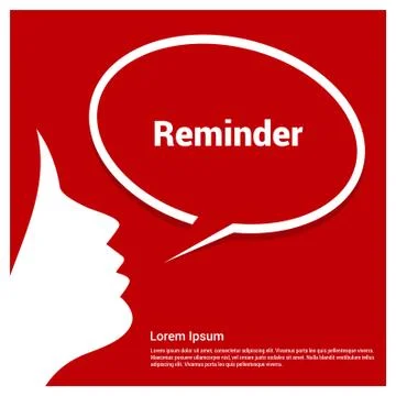 Chat bubble with reminder typographic design vector Illustrazione stock