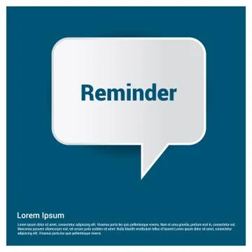 Chat bubble with reminder typographic design vector Stock Illustration