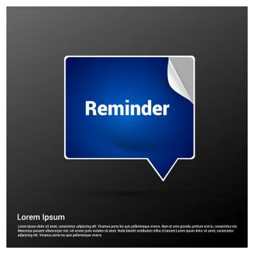 Chat bubble with reminder typographic design vector Stock Illustration