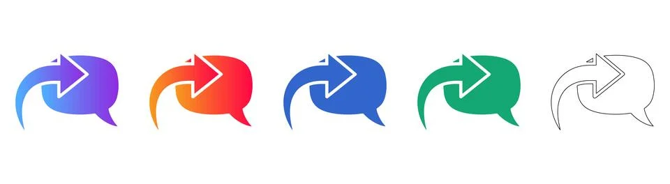 Chat Bubble Reply Icons for Messaging and Communication Apps Stock Illustration