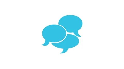 Chat bubble shape icon cyan color animation on white background Stock Footage 279093892