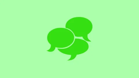 Chat bubble shape icon green color animation Stock Footage 279093899