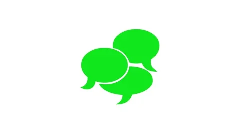 Chat bubble shape icon green color animation on white background Stock Footage 279093900