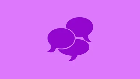 Chat bubble shape icon purple color animation Stock Footage 279093908