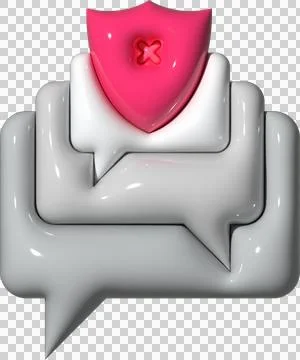 Chat Bubble with Shield Concept  Illustration Stock Illustration