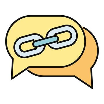 Chat bubble showing link connection communication concept イラスト素材