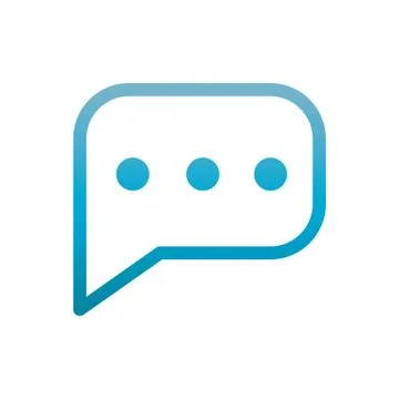 Chat bubble sms user interface blue gradient Stock Illustration