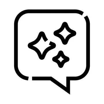Chat bubble with sparkles for ai concept Stock Illustration