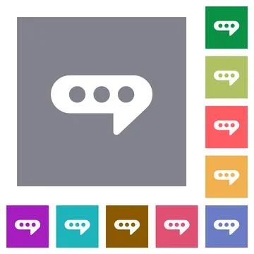 Chat bubble square flat icons Stock Illustration