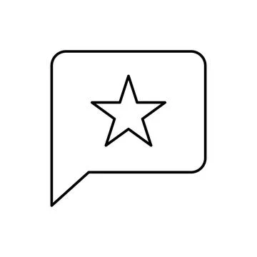 Chat bubble, star, SEO icon. Simple line, outline vector elements of commerce Illustrazione stock