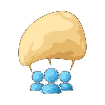 Chat bubble with team illustration Stock Illustration