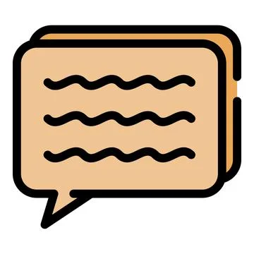 Chat bubble with text icon color outline vector Illustrazione stock