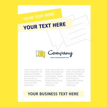 Chat bubble Title Page Design for Company profile ,annual report, presentatio Stock Illustration
