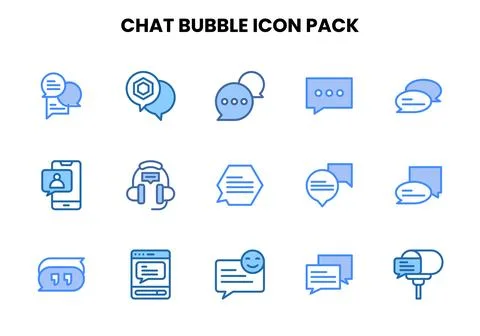 Chat Bubble Two Colour Bundle Icons Pack Stockillustratie