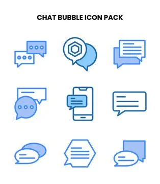 Chat Bubble Two Colour Graphics Icons Pack Stock Illustration