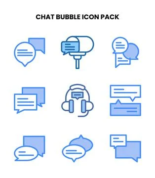 Chat Bubble Two Colour Icons Pack Stock Illustration