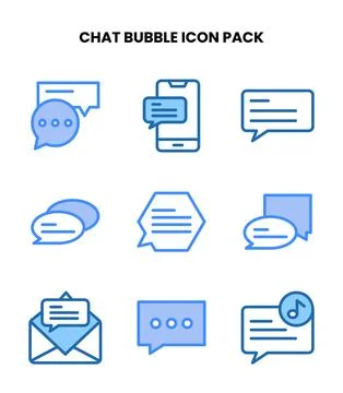 Chat Bubble Two Colour Icons Pack Stock Illustration