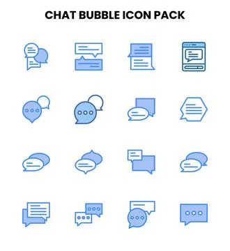 Chat Bubble Two Colour Scalable Icons Pack Ilustração Stock