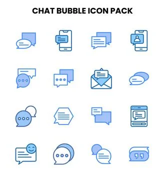 Chat Bubble Two Colour UI Icons Pack 库存插图
