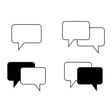 Chat bubble vector icon set. Speech bubble sign collection. Illustrazione stock