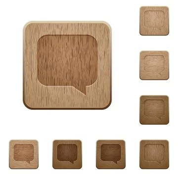 Chat bubble wooden buttons Illustrazione stock