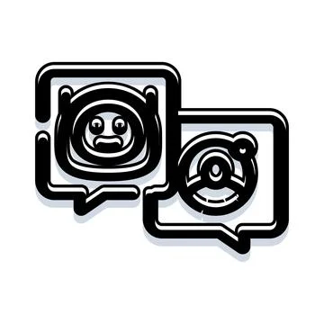 Chat bubbles with alien and astronaut talking Stock Illustration