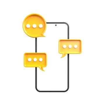 Chat bubbles and smartphone isolated on a white background Stock Illustration