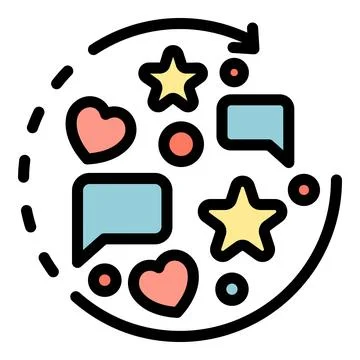 Chat bubbles and stickers icon color outline vector Stock Illustration
