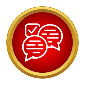 Chat bubbles with check mark icon communication Stock Illustration