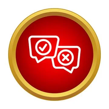 Chat bubbles with checkmark and cross icon Stock Illustration