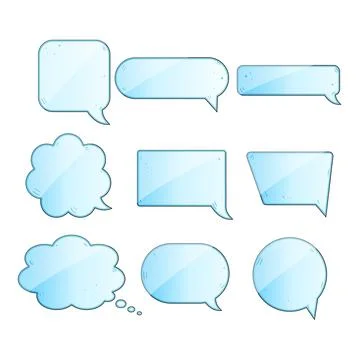 Chat bubbles collection communication concept thought balloons Stock Illustration