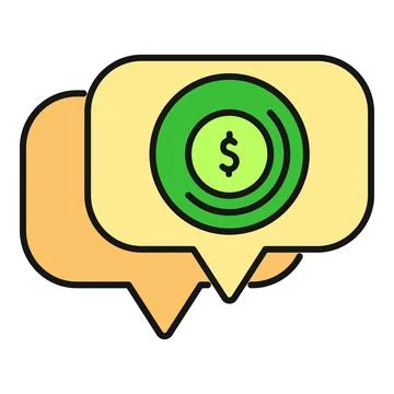 Chat bubbles communicating money conversation financial income Stock Illustration