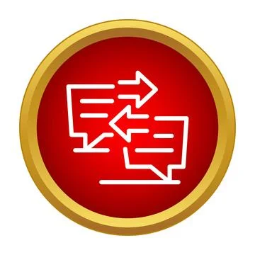 Chat bubbles with directional arrows exchanging messages Stock Illustration