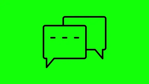 Chat bubbles icon animation on green screen background with smooth looping motio Stock Footage 330397527