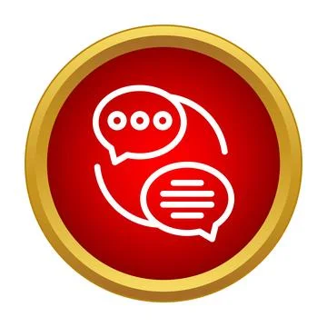 Chat bubbles icon representing online conversation interaction Stock Illustration