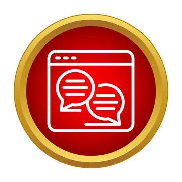Chat bubbles inside a browser window communication icon Illustrazione stock