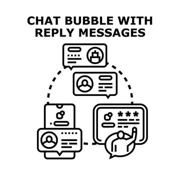Chat bubbles with messaging and communication network Stock Illustration
