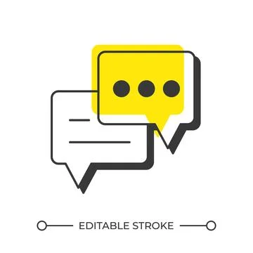 Chat bubbles offset shadow line icon Stock Illustration