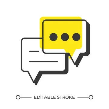 Chat bubbles offset shadow line icon Illustrazione stock