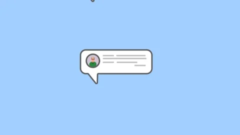 Chat bubbles people sending messages flat animation 4K Stock Footage 262618944