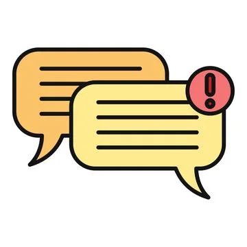 Chat bubbles showing important notification message Stock Illustration